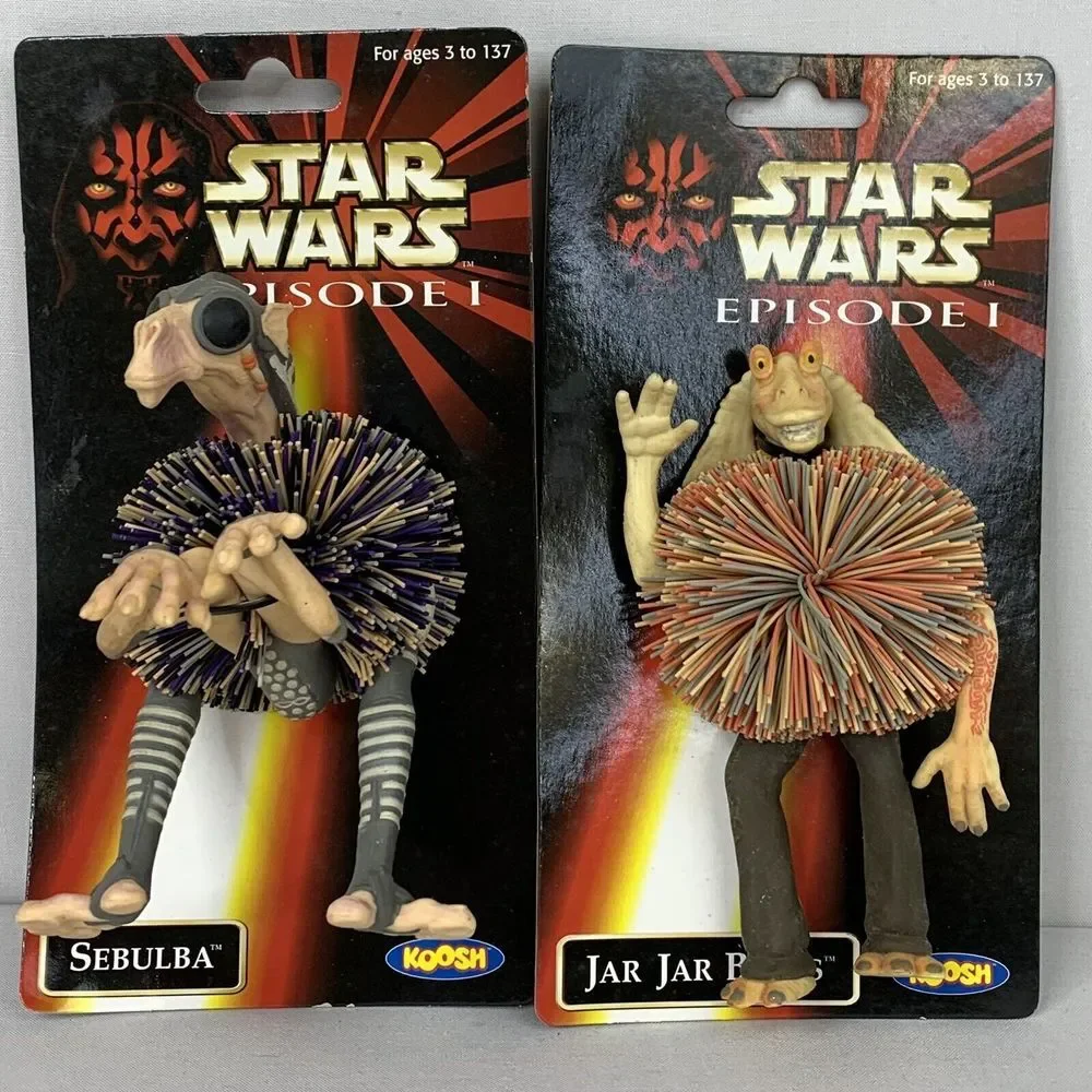 Star Wars Episode 1 Sebulba Jar Jar Binks Koosh Figure Lot Of‎ 2 Vintage  NEW